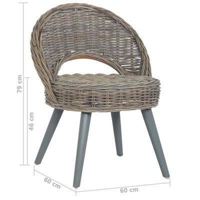 vidaXL Sessel Kubu-Rattan Grau