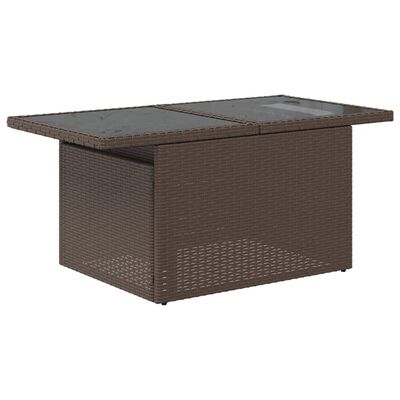 vidaXL 10-tlg. Garten-Sofagarnitur mit Kissen Braun Poly Rattan