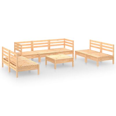 vidaXL 8-tlg. Garten-Lounge-Set Massivholz Kiefer