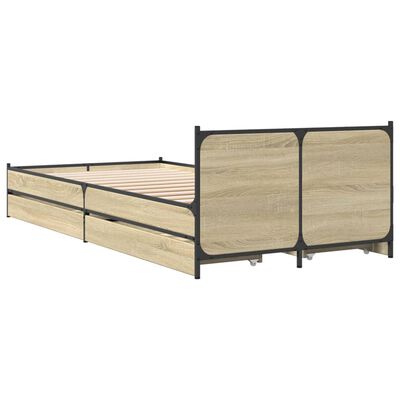 vidaXL Bettgestell mit Schubladen Sonoma-Eiche 90x200cm Holzwerkstoff