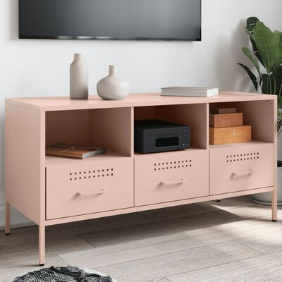 vidaXL TV-Schrank Rosa 100,5x39x50,5 cm Stahl