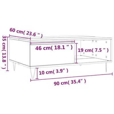 vidaXL Couchtisch Betongrau 90x60x35 cm Holzwerkstoff