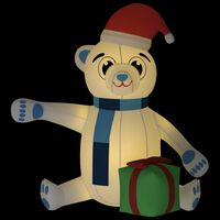 vidaXL Weihnachtsdekoration Aufblasbarer Teddybär LED 180 cm