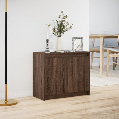 vidaXL LED-Sideboard Braun Eichen-Optik 72x34x61 cm Holzwerkstoff