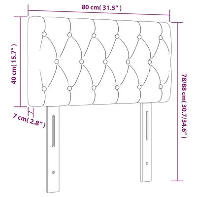 vidaXL LED Kopfteil Dunkelgrau 80x7x78/88 cm Stoff