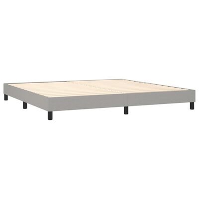 vidaXL Boxspringbett mit Matratze Hellgrau 200x200 cm Stoff