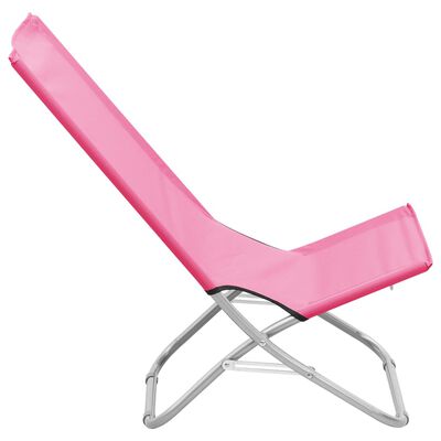 vidaXL Klappbare Strandstühle 2 Stk. Rosa Stoff