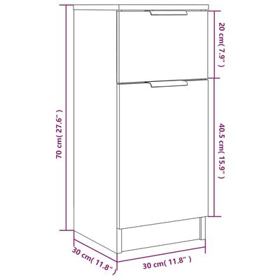 vidaXL Sideboard Weiß 30x30x70 cm Holzwerkstoff