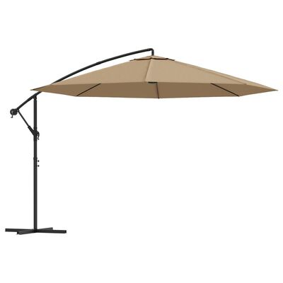 vidaXL Ampelschirm mit Aluminium-Mast 350 cm Taupe