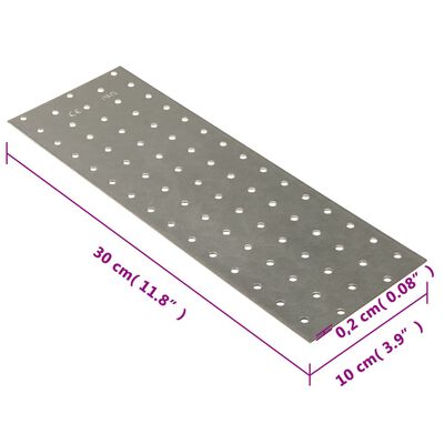 vidaXL Lochplatten 20 Stk. 2 mm 300x100 mm Verzinkter Stahl