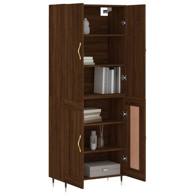 vidaXL Highboard Braun Eichen-Optik 69,5x34x180 cm Holzwerkstoff