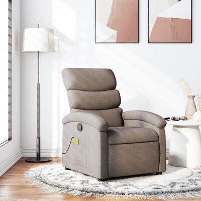 vidaXL Massagesessel Taupe Stoff