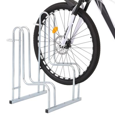 vidaXL Fahrradständer für 2 Fahrräder Freistehend Verzinkter Stahl