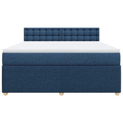 vidaXL Boxspringbett mit Matratze Blau 180x200 cm Stoff