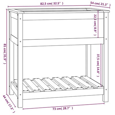 vidaXL Pflanzkübel mit Ablage Honigbraun 82,5x54x81 cm Kiefernholz