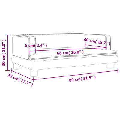 vidaXL Kindersofa Cappuccino-Braun 80x45x30 cm Kunstleder