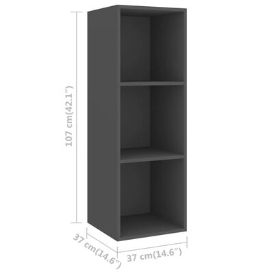 vidaXL 3-tlg. TV-Schrank-Set Grau Holzwerkstoff