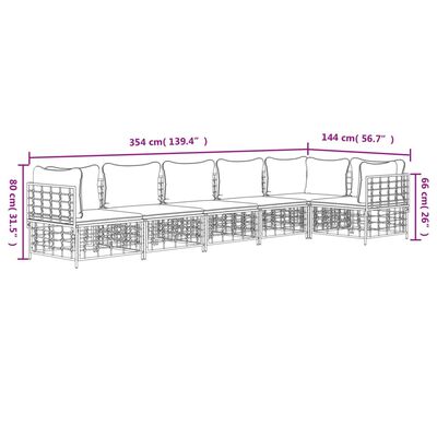 vidaXL 6-tlg. Garten-Lounge-Set mit Kissen Anthrazit Poly Rattan