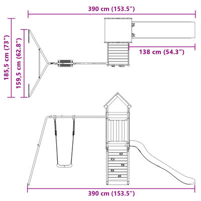 vidaXL Spielturm Massivholz Douglasie