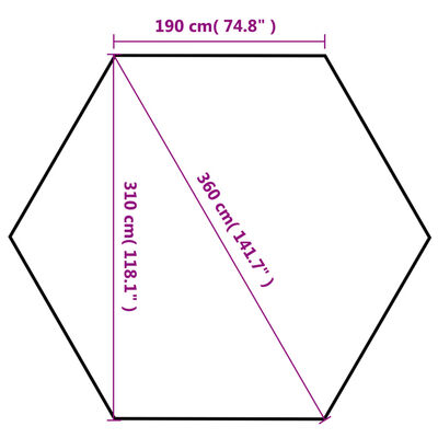 vidaXL Hexagonal Pop-Up Zelt mit 6 Seitenwänden Dunkelblau 3,6x3,1 m