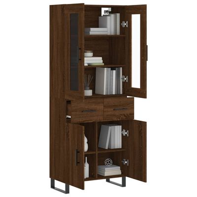 vidaXL Highboard Braun Eichen-Optik 69,5x34x180 cm Holzwerkstoff