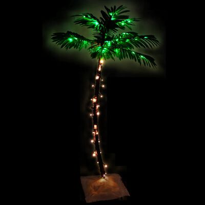 vidaXL Künstliche Palme LED Warmweiß 72 LEDs 120 cm