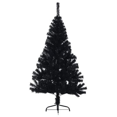 vidaXL Künstlicher Halb-Weihnachtsbaum mit Ständer Schwarz 120 cm PVC