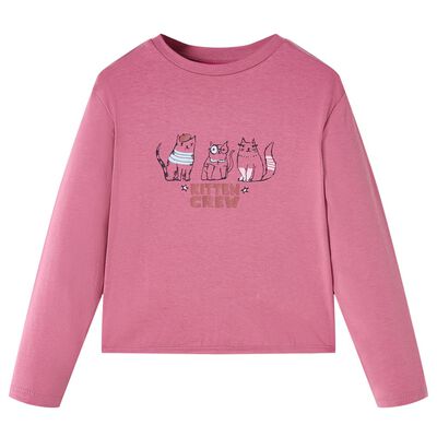 Kinder-Langarmshirt Himbeerrosa 140