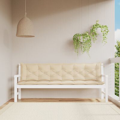 vidaXL Gartenbank-Auflagen 2 Stk. Beige 200x50x7 cm Oxford-Gewebe