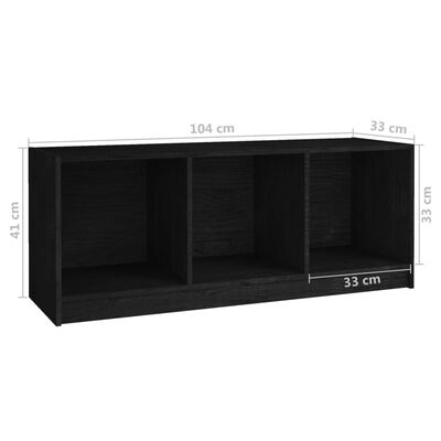 vidaXL TV-Schrank Schwarz 104x33x41 cm Massivholz Kiefer