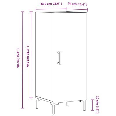 vidaXL Sideboard Sonoma-Eiche 34,5x34x90 cm Holzwerkstoff