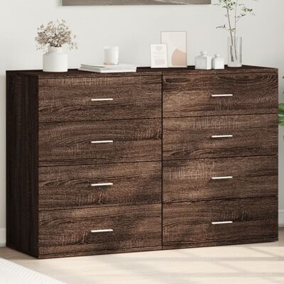 vidaXL Sideboards 2 Stk. Braun Eichen-Optik 60x39x80 cm Holzwerkstoff