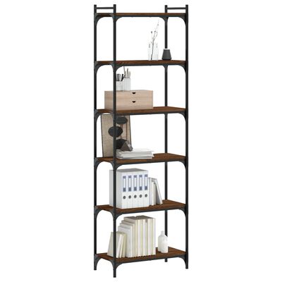 vidaXL Bücherregal 6 Böden Braun Eiche-Optik 60x30x188cm Holzwerkstoff