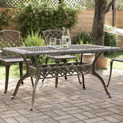 vidaXL Gartentisch Bronzen 150x90x72 cm Aluminiumguss