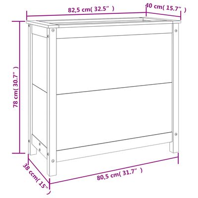 vidaXL Pflanzkübel Schwarz 82,5x40x78 cm Massivholz Kiefer