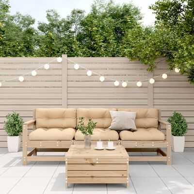 vidaXL 4-tlg. Garten-Lounge-Set mit Kissen Massivholz Kiefer