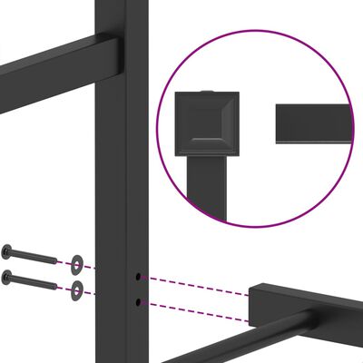 vidaXL Bettgestell mit Kopf- und Fußteil Metall Schwarz 200x200 cm