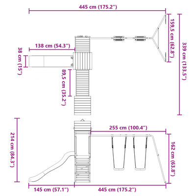 vidaXL Spielturm Massivholz Douglasie