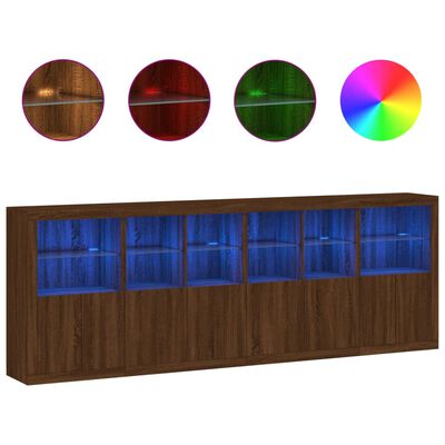 vidaXL Sideboard mit LED-Leuchten Braun Eichen-Optik 283x37x100 cm