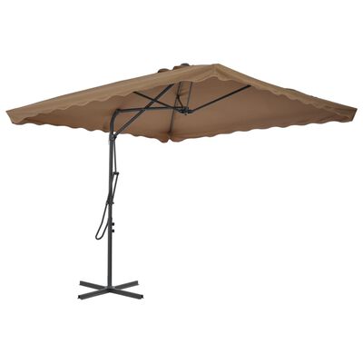 vidaXL Sonnenschirm mit Stahl-Mast 250x250 cm Taupe