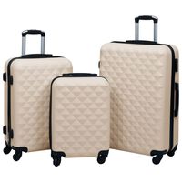 vidaXL Hartschalen-Trolley-Set 3 Stk. Golden ABS