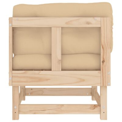 vidaXL Ecksofa mit Kissen Massivholz Kiefer