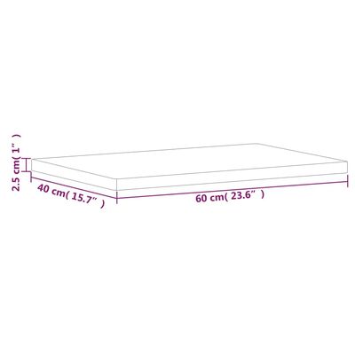 vidaXL Waschtischplatte 60x40x2,5 cm Massivholz Buche