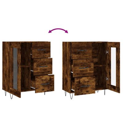 vidaXL Sideboard Räuchereiche 69,5x34x90 cm Holzwerkstoff