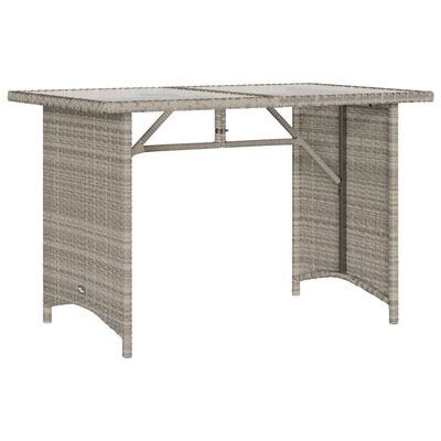 vidaXL 2-tlg. Garten-Essgruppe mit Kissen Hellgrau Poly Rattan