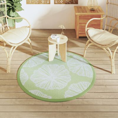 vidaXL Outdoor-Teppich Grün Ø120 cm PP