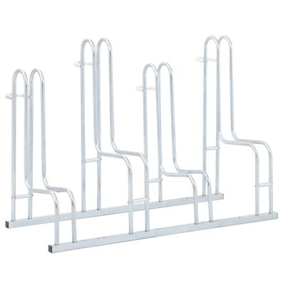 vidaXL Fahrradständer für 4 Fahrräder Freistehend Verzinkter Stahl