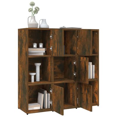 vidaXL Bücherregal Räuchereiche 90x30x90 cm Holzwerkstoff