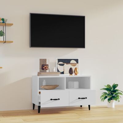 vidaXL TV-Schrank Weiß 80x36x50 cm Holzwerkstoff