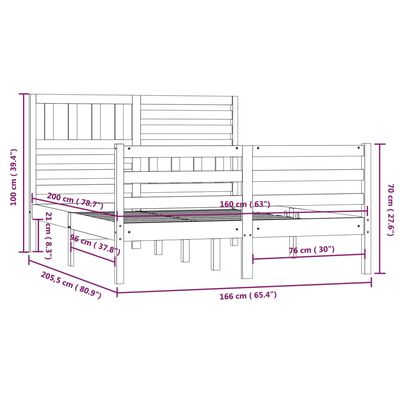 vidaXL Massivholzbett ohne Matratze 160x200 cm